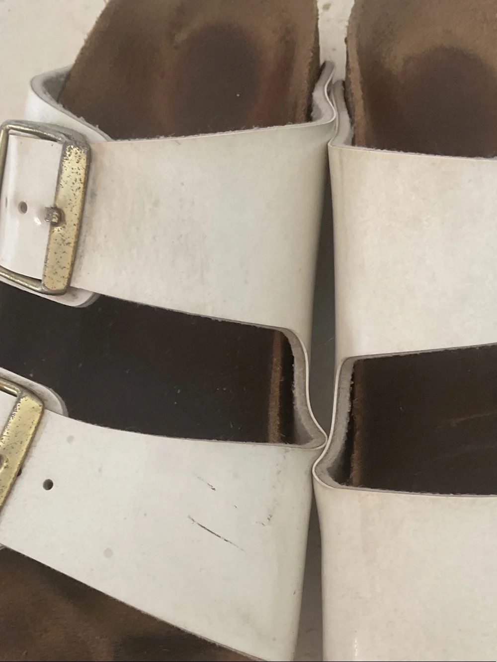 Birkenstock Kids White Two-Strap Buckle Sandals